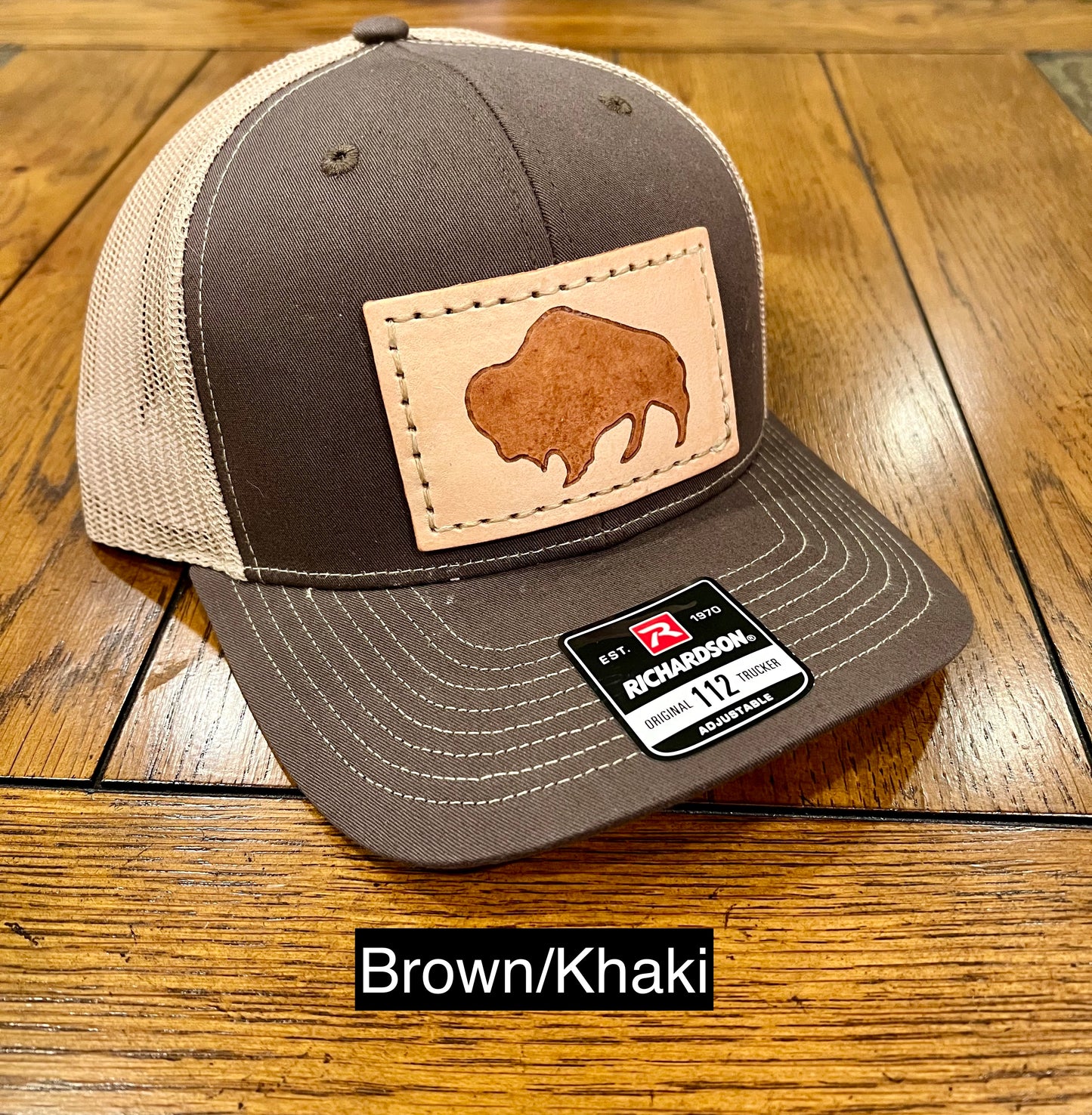 Bison Leather Patch Snapback Hat